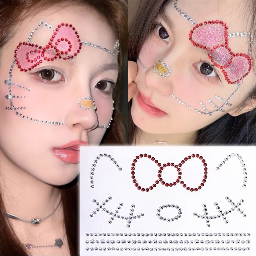 ラインストーンシール｜顔用・デコレーション・イベント・キラキラ・hellokitty風・おしゃれ・かわいい|undefined