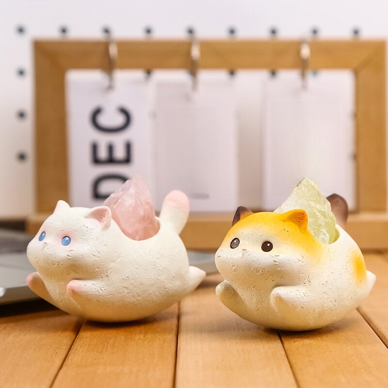 猫置物｜デコレーション・ゆらゆら・クリスタル・樹脂工芸品・卓上インテリア・猫グッズ・癒し・かわいい・おしゃれ|undefined