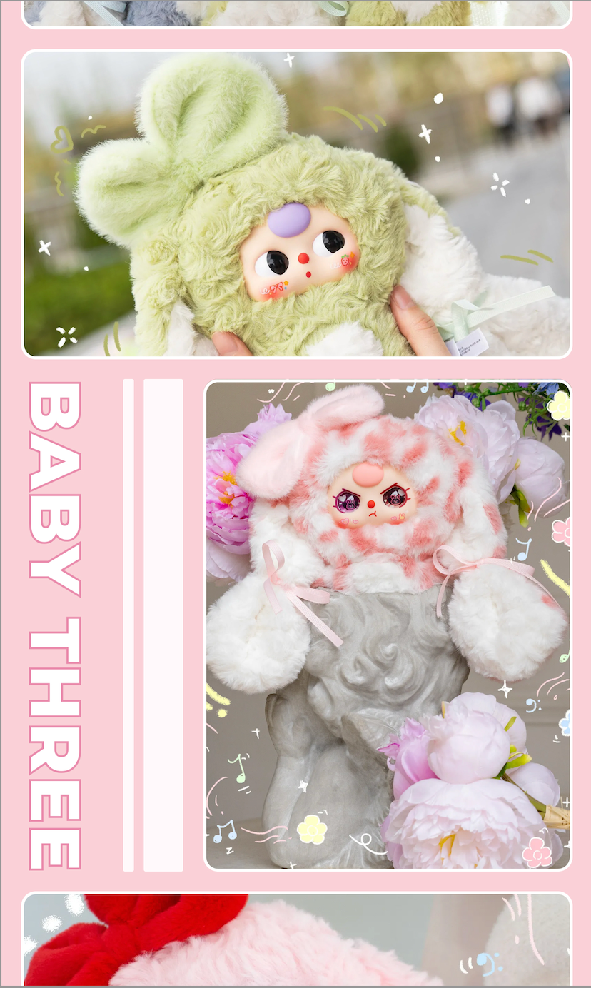 Baby three 400% v4 垂れ耳のウサギちゃん 可愛いぬいぐるみ BABY THREE】垂れ耳うさぎシリーズ・うさぎちゃんが帰ってきた