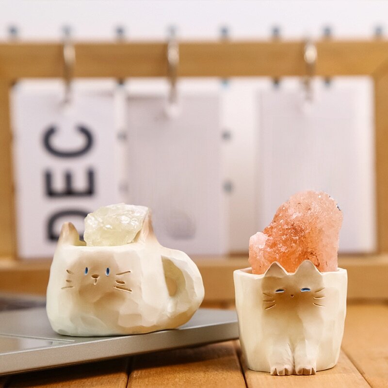 デスクトップ飾り｜ネコ・水晶・置物・雑貨・かわいい・おしゃれ・幸運・クリエイティブ|undefined