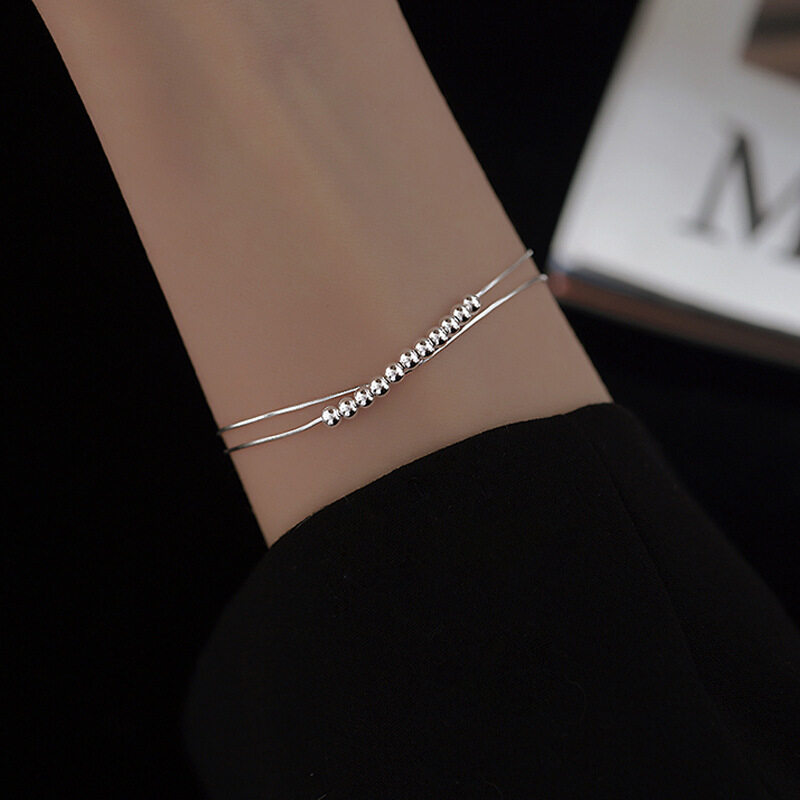 S925 ・ブレスレット・二連・クール・おしゃれ・通勤|undefined