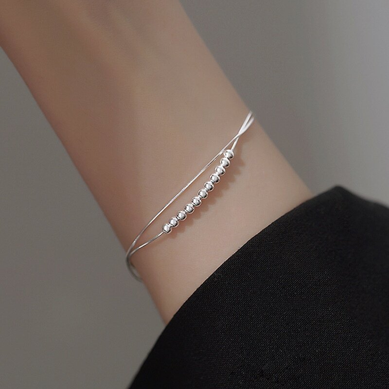 S925 ・ブレスレット・二連・クール・おしゃれ・通勤|undefined