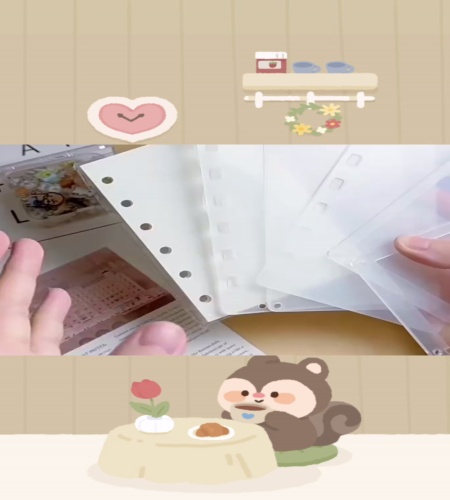 透明アクリル｜A5/A7サイズ・アクリルシェイカー・DIY手帳・線画・かわいい犬・小さなノート・推し活・振れる【替えページのみの販売あり】