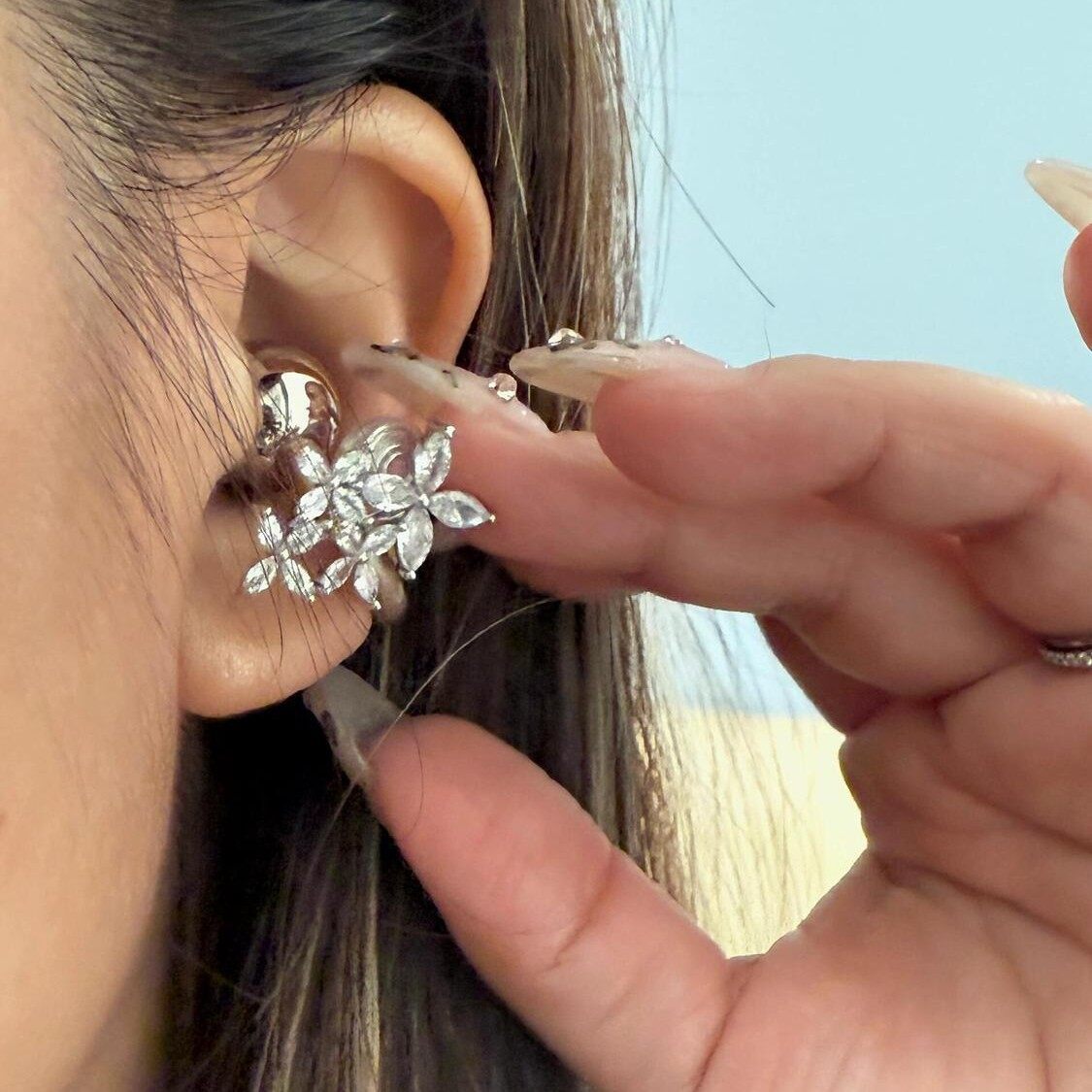 ジルコニア・イヤホンクリップ・DIY・イヤホンアクセサリー・百搭・INS風・おしゃれ・上品・イヤホン飾り|undefined