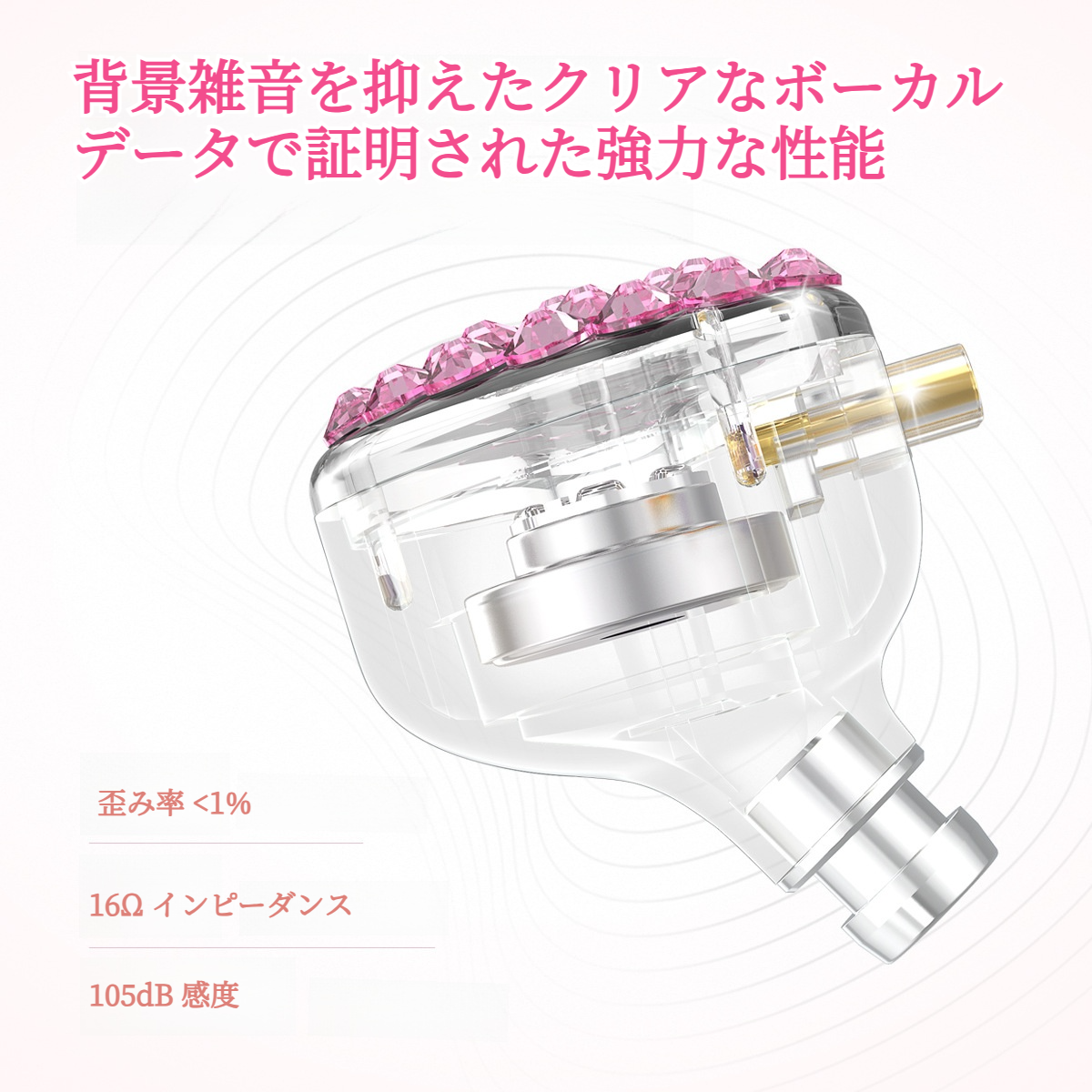 カナル型イヤホンQ40 Pro｜有線・耳かけ式・音楽鑑賞・ライブ配信・ラインストーン付き・高音質|undefined