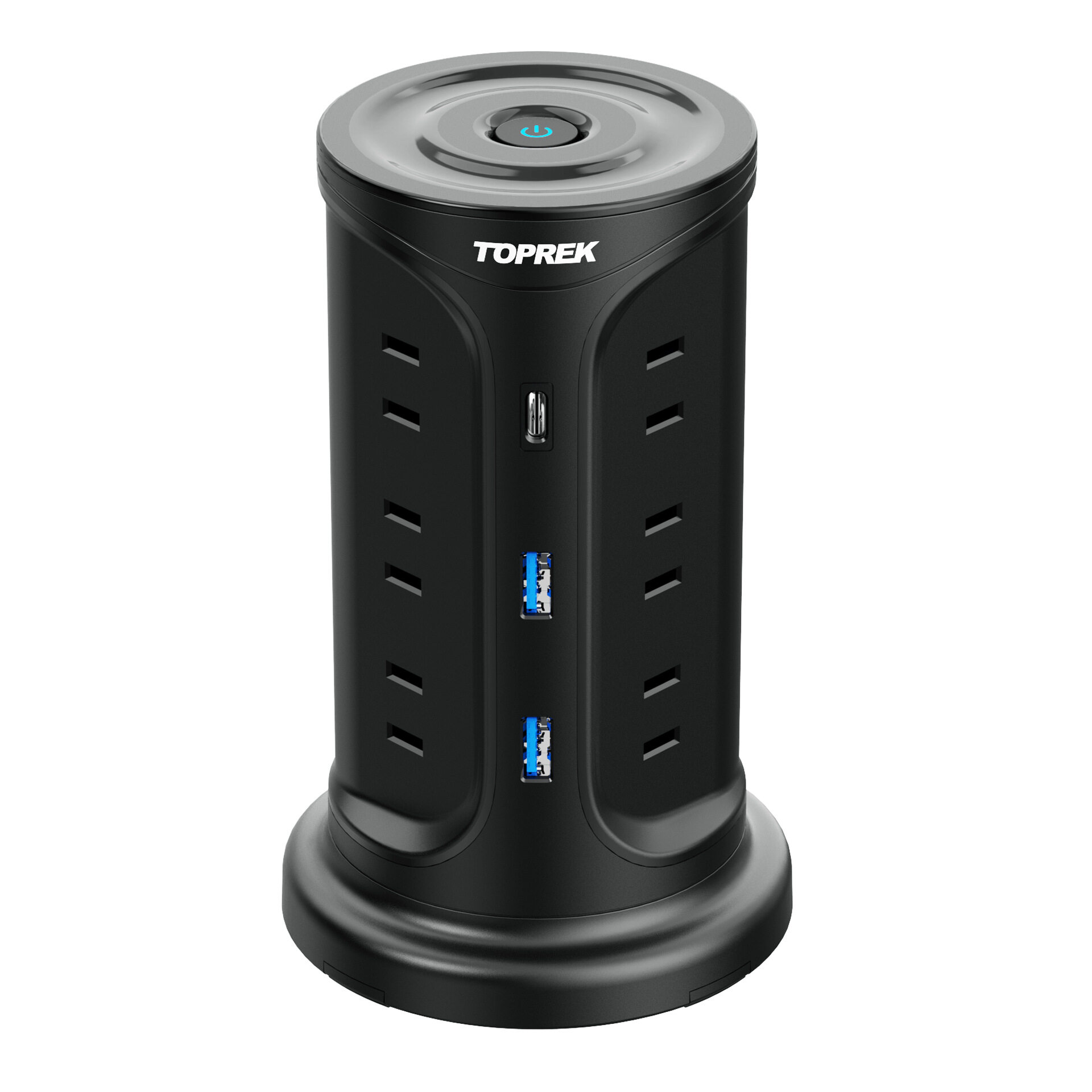 立式円柱型マルチコンセントタップ｜省スペース設計・大容量1500W・コンセントタップ・一括電源スイッチ付き・家庭用・オフィス用|undefined
