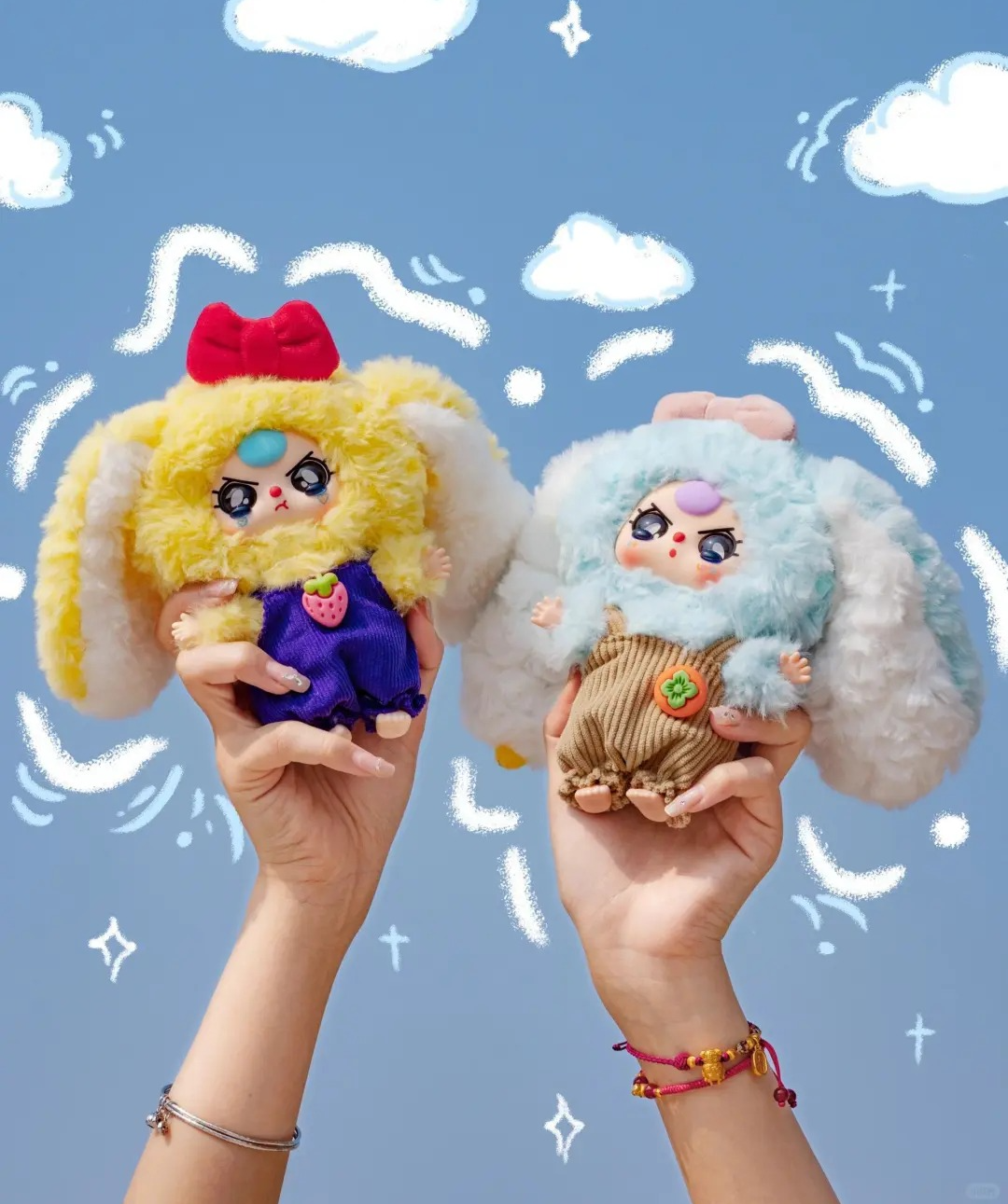 BabyThreeマカロンウサギとBabyThree虫くものぬいぐるみ２個セット BabyThreeマカロンウサギとBabyThree虫くものぬいぐるみ2個