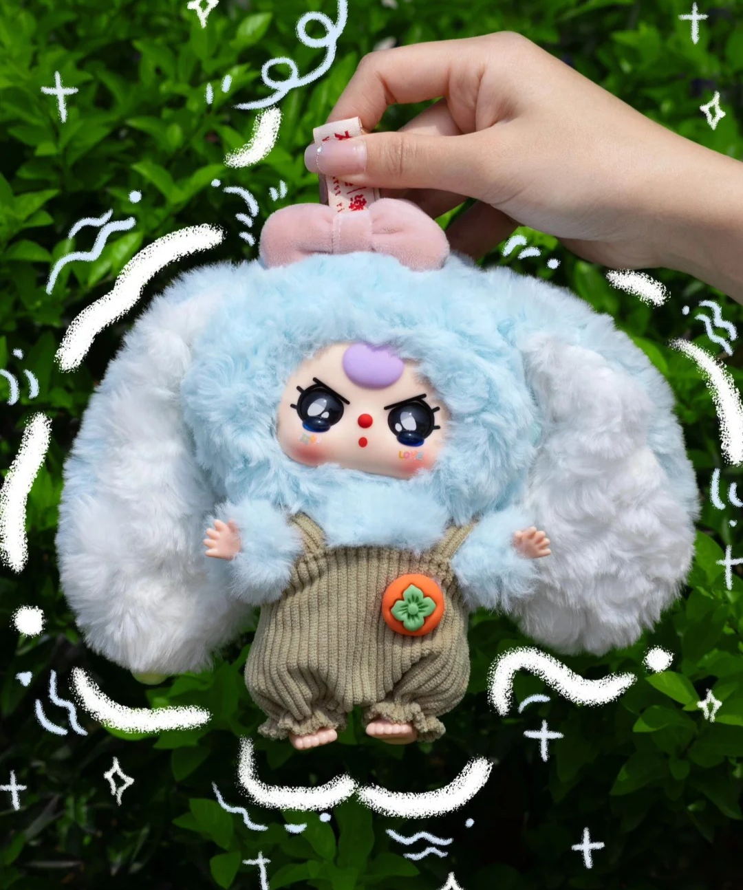128. Baby three マカロンうさぎ　2点　ぬいぐるみ　カバン飾り新品 BABY THREE】マカロンうさぎちゃんシリーズ・ブラインドボックス