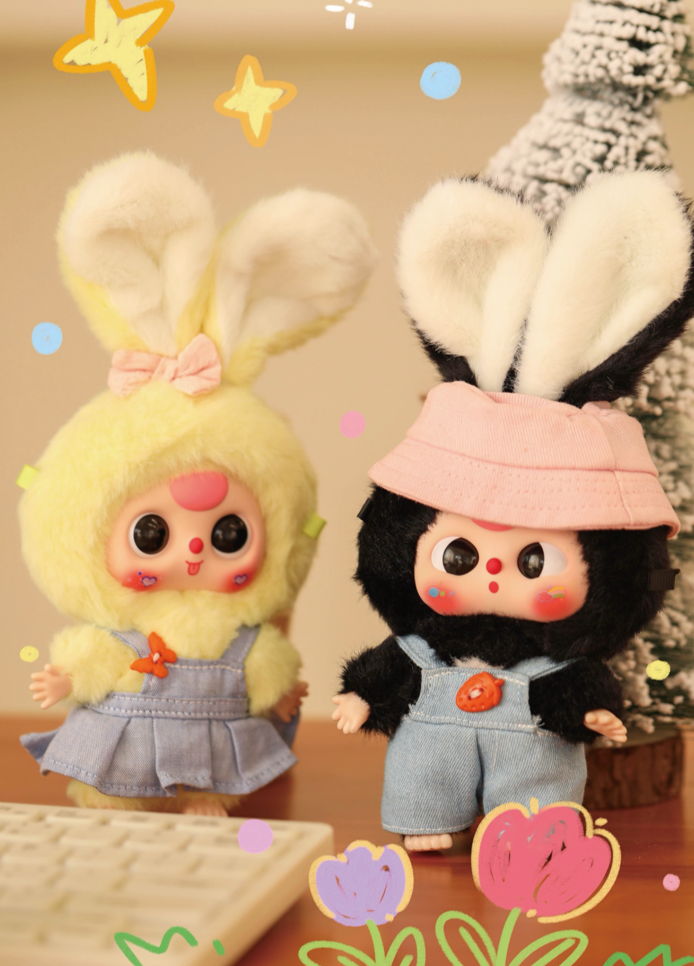 小さなイエロー×ピンクうさぎちゃん 小さなイエロー×ピンクうさぎちゃん