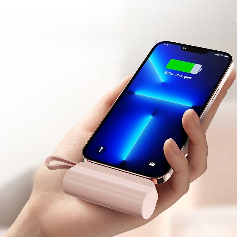 ポケットサイズの充電器｜PSE認証済・5000mAh・小型モバイルバッテリー・ケーブル内蔵・緊急用・コンパクト・持ち運びやすい|undefined