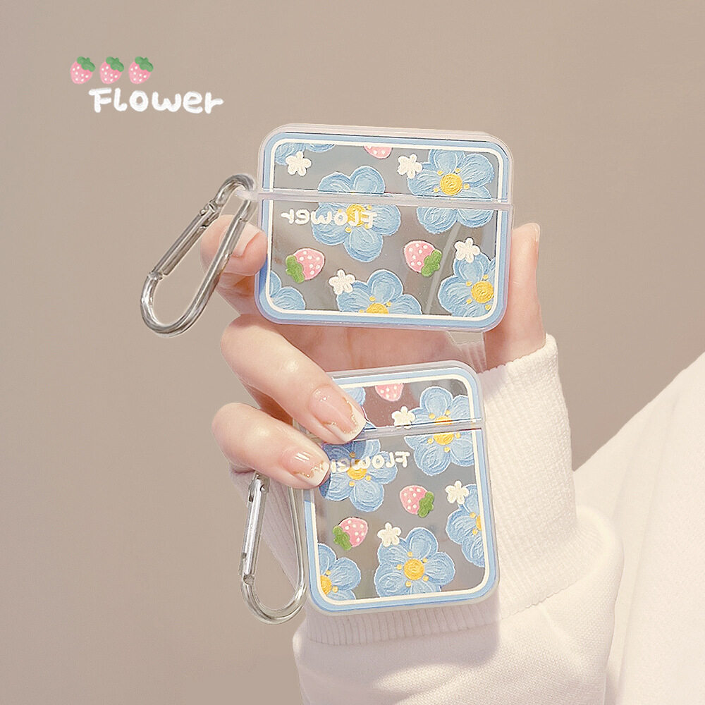 イヤホンケース｜AirPods 2/Pro 2/3世代・ミラー・花柄・おしゃれ・かわいい・スクエア|undefined