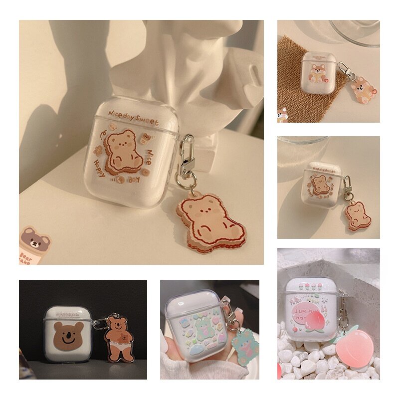 イヤホンケース｜AirPods 1/2/3/Pro 2対応・シリコン製・耐衝撃・ソフトケース・キーホルダー付き・可愛い・カートゥーン|undefined