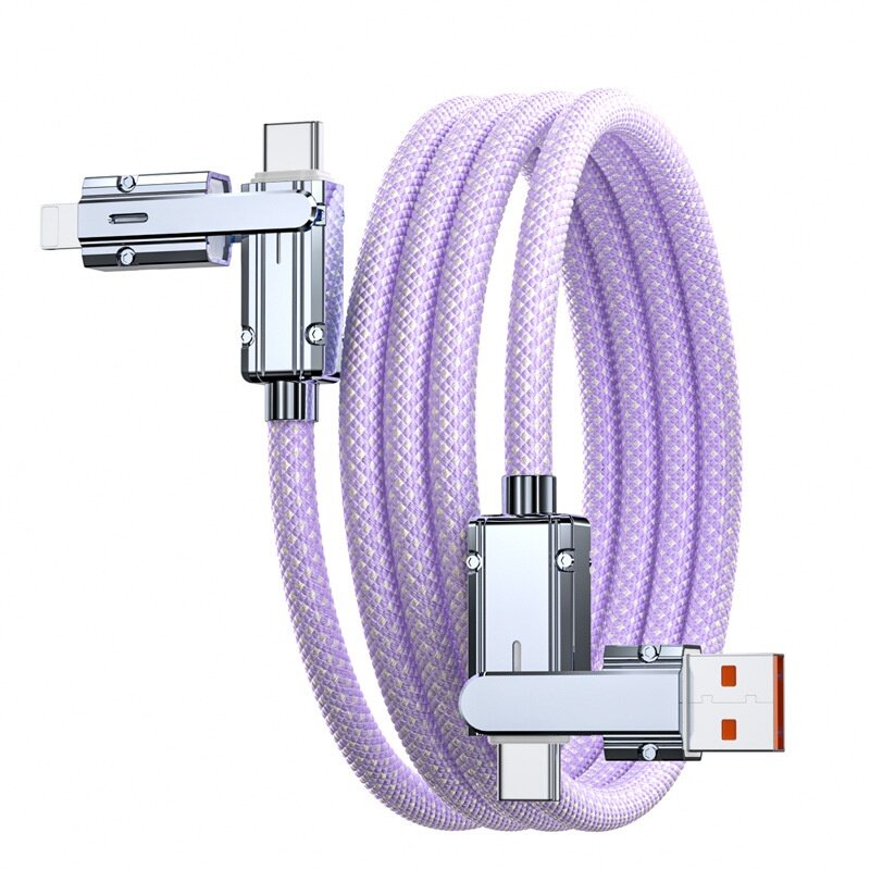4in1急速充電ケーブル｜Type-C & Lightning ケーブル・2in2・亜鉛合金製・高耐久ナイロン編み・PD100W対応|undefined