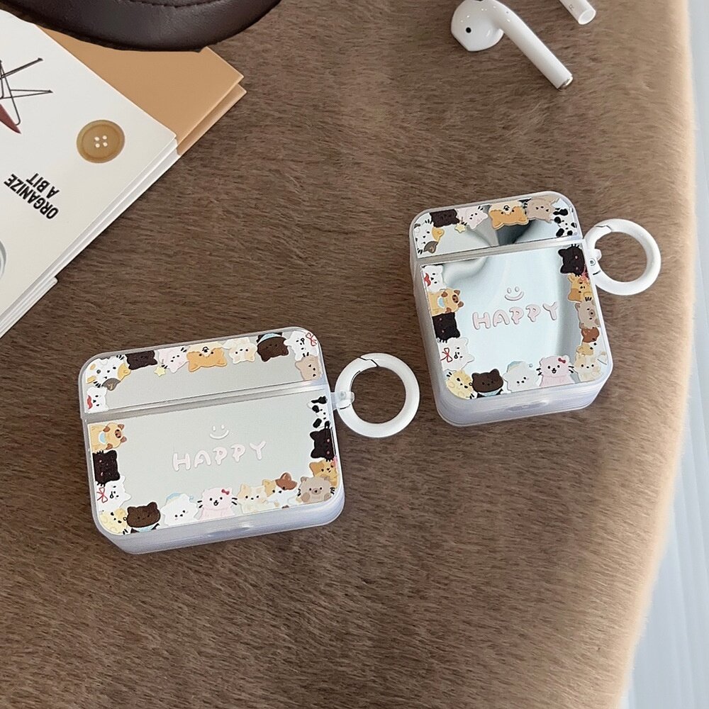 イヤホンケース｜AirPods 1/2/Pro2/3世代対応・Bluetooth・鏡面加工・猫モチーフ・スイート・おしゃれ|undefined