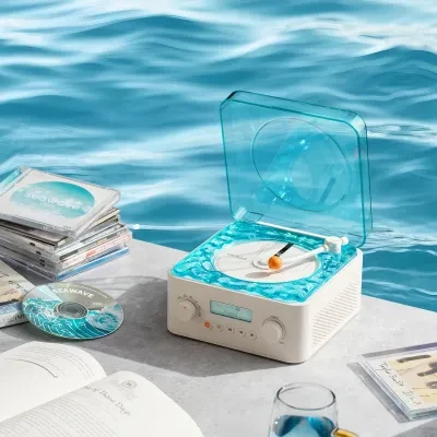 FunCASE KAWOO 水の波紋CDプレーヤー｜レコードプレーヤー・音楽アルバム・ディスクプレーヤー・Bluetooth・オーディオ・ギフト・ホーム・ビデオ家電