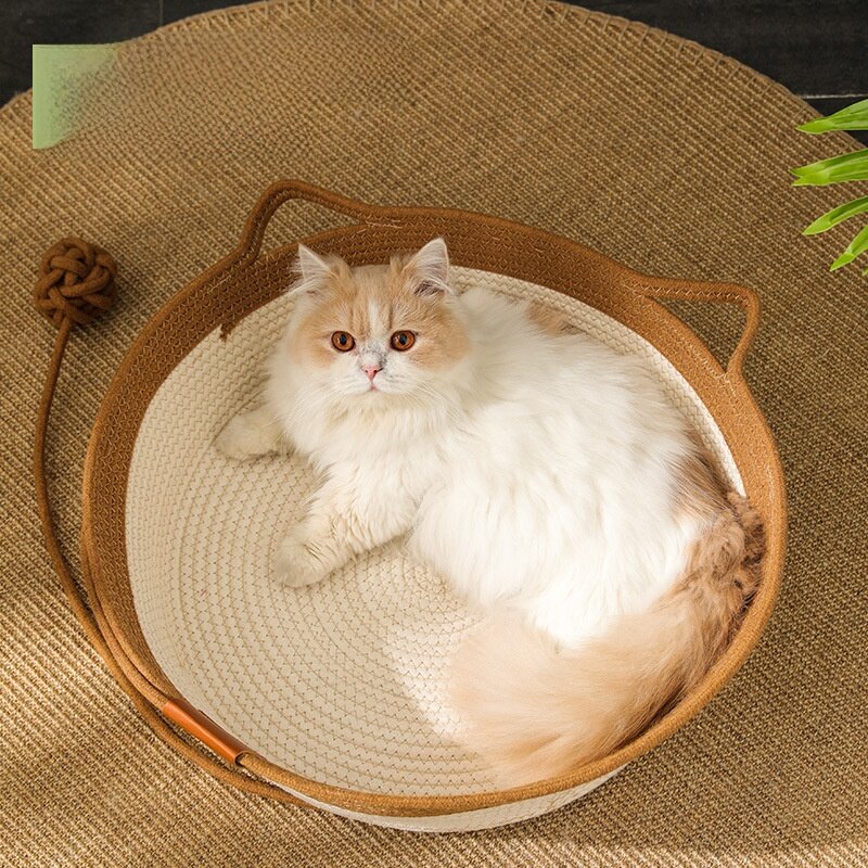 ペット用ベッド｜円形・藤編み・手編み・猫/犬用・涼しい・夏用・ナチュラル・通気性・おしゃれ・快適|undefined