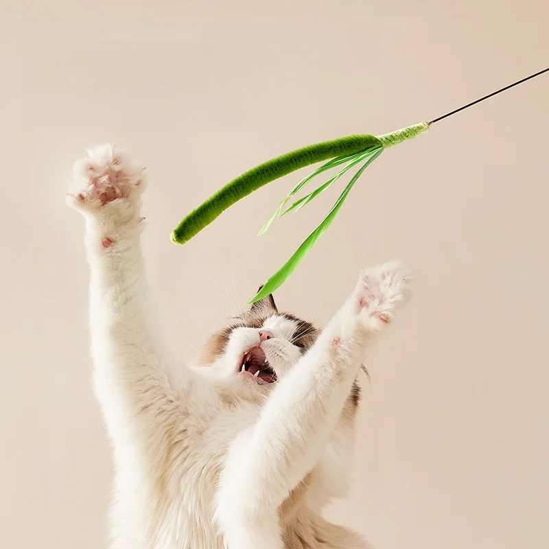 猫用おもちゃ｜猫じゃらし・羽根・スティックタイプ・ワイヤー製・超長い・しなやか|undefined