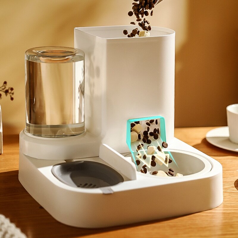 自動給餌器｜給水器・ペットボウル・猫用・犬用・2in1・大容量・こぼれにくい・清潔・おしゃれ|undefined