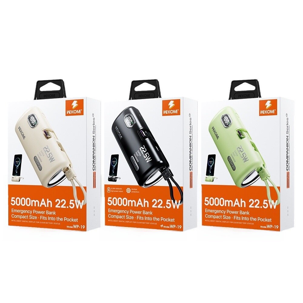 モバイルバッテリー｜ミニサイズ・22.5W急速充電・内蔵ケーブル・5000mAh・ポケットサイズ・ギフト最適・コンパクト|undefined