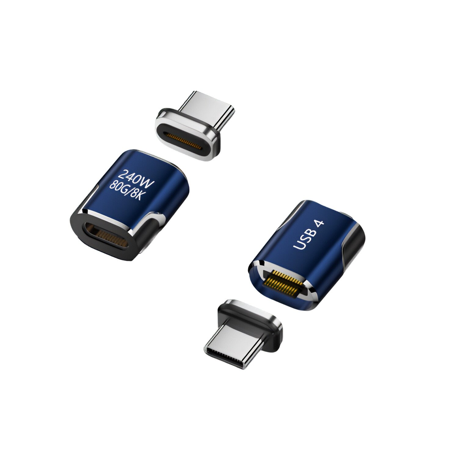 USB4.0変換アダプター｜Type-C(オス)-Type-C(メス)・PD240W急速充電・8K映像出力・80Gbps高速データ転送・磁気吸着式多機能モデル|undefined