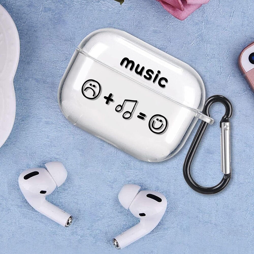 イヤホンケース｜AirPods 第4世代(2024年モデル)・TPU製・クリアケース・ソフトケース・音符柄・おしゃれ|undefined