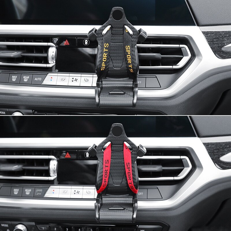 重力式スマホ車載ホルダー｜レーシングシート風デザイン・新型多機能・エアベント取付・車内インテリアに最適|undefined