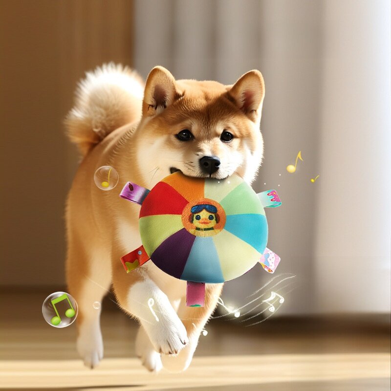 犬用フリスビーおもちゃ｜ペット専用・ぬいぐるみ素材・音のインタラクション・子犬の歯ぎしりと噛みつきに強い・犬の訓練とボーダーコリーに適している|undefined