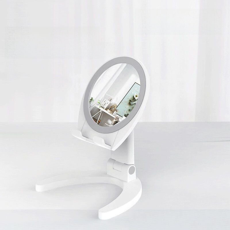 ポータブル折りたたみ化粧鏡＆スマホホルダー｜寝室・寮・オフィス対応・デスクトップ使用・多機能ドレッシングミラー|undefined