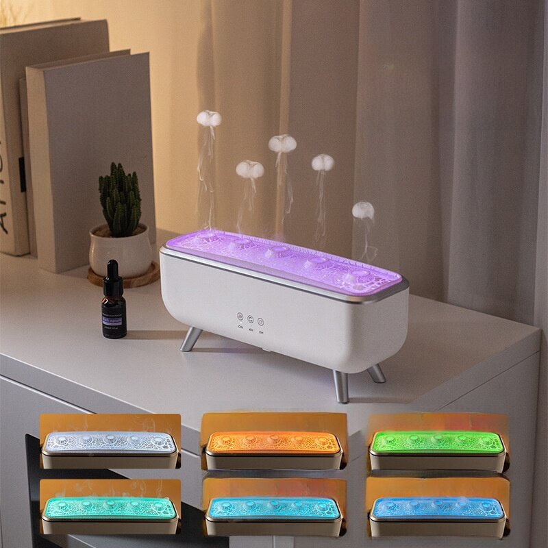 加湿器｜アロマディフューザー・LEDライト付き・リモコン操作・水母型デザイン・多孔式・おしゃれ・癒し・リラックス|undefined