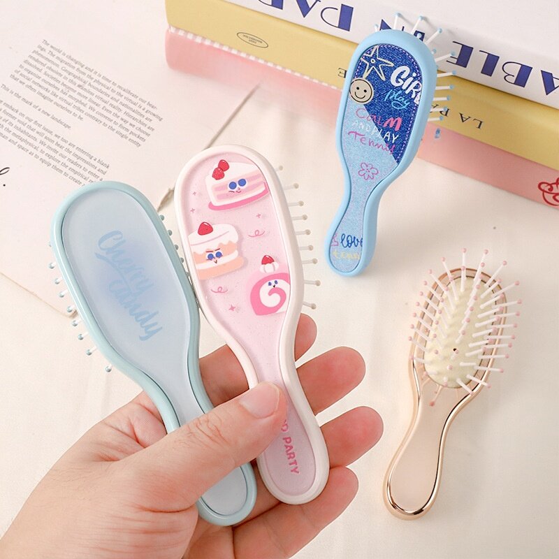 ミニヘアブラシ｜ポケットサイズ・エアクッション・ロングヘア向け・静電気防止・持ち運びやすい・かわいい・おしゃれ|undefined