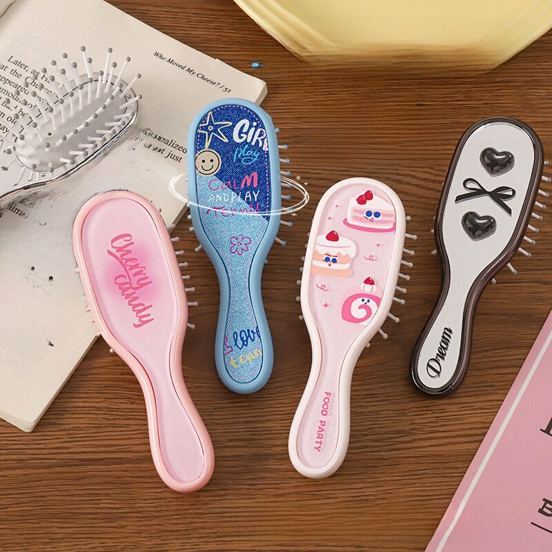 ミニヘアブラシ｜ポケットサイズ・エアクッション・ロングヘア向け・静電気防止・持ち運びやすい・かわいい・おしゃれ|undefined