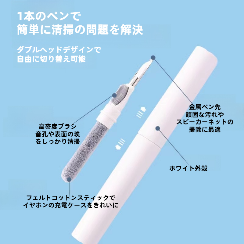 ワイヤレスイヤホンクリーナー｜多機能・ポータブル・イヤホン/スマホ/PC対応・大人気・３in１|undefined