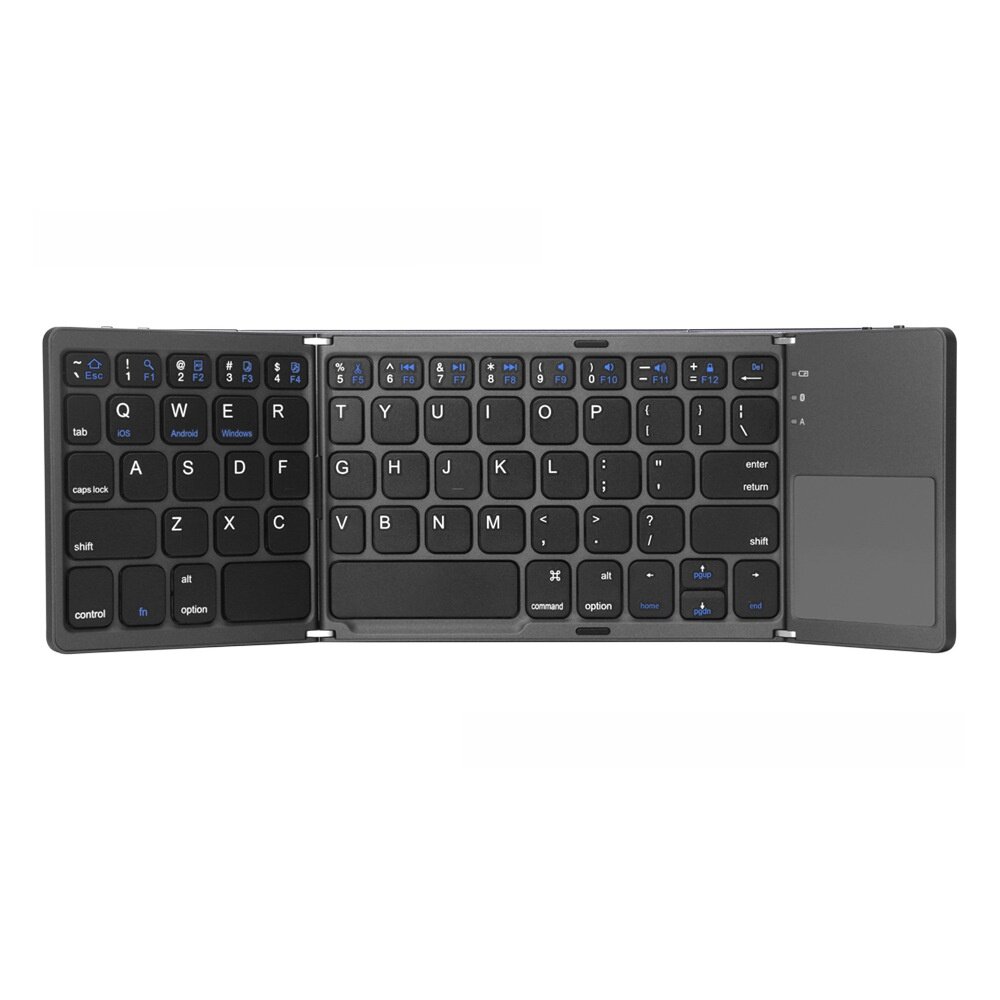 Bluetoothキーボード｜三つ折り・折りたたみ式・超薄型・スマホ・PC・3システム対応・タッチパッド付き・ワイヤレスキーボード・コンパクト・持ち運び便利|undefined