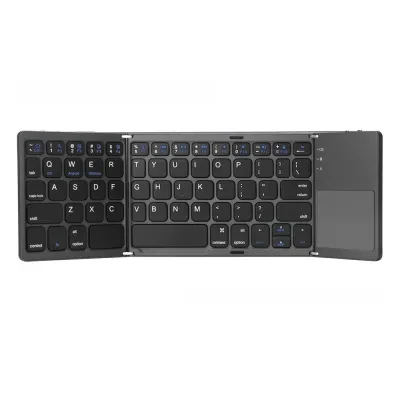 FunCASE Bluetoothキーボード｜三つ折り・折りたたみ式・超薄型・スマホ・PC・3システム対応・タッチパッド付き・ワイヤレスキーボード・コンパクト・持ち運び便利