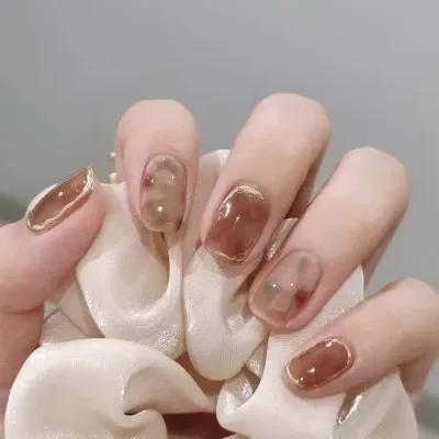 Orange.Nail ネイルチップ｜ハンドメイド・アイスティーカラー・グラデーション・氷のような透明感・付け爪・可愛い・おしゃれ