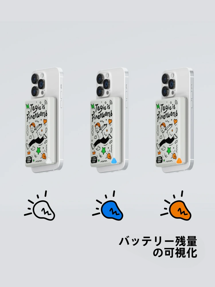 TEGIC スマホ充電器｜機内持ち込み可能・MagSafe対応・急速充電・ワイヤレス充電・大容量・iPhone 16/15 Pro Max対応・ストリート風・おしゃれ|undefined