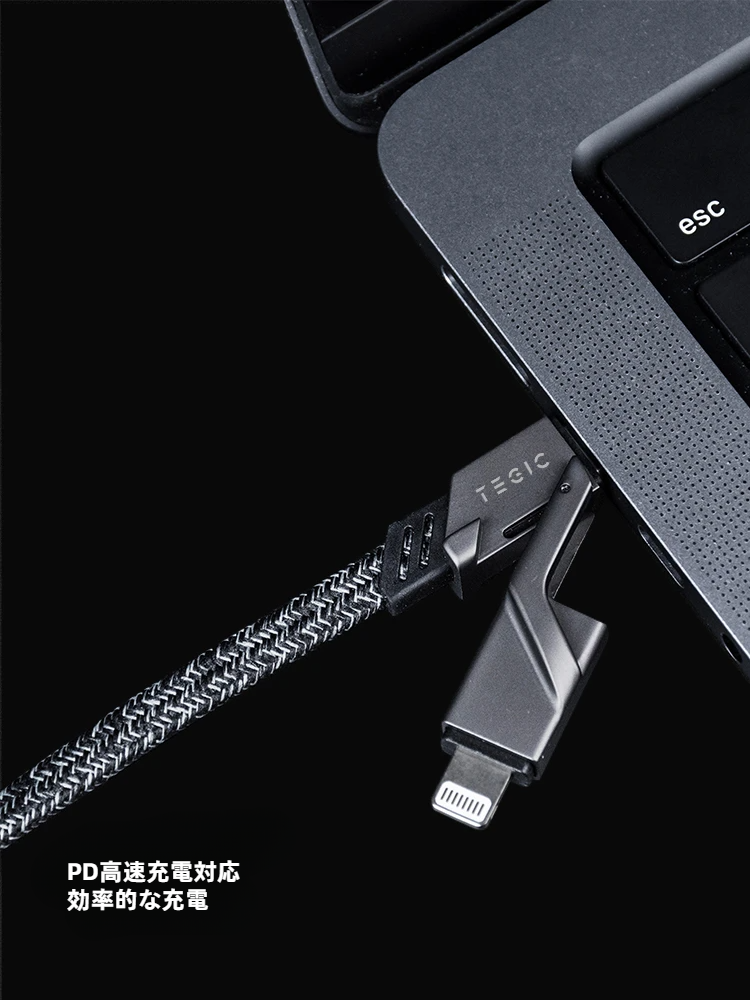 TEGIC 急速充電ケーブル｜4in1・iPhone16/15対応・Type-C & Lightning・多機能・100W PD対応・パワフル・便利|undefined