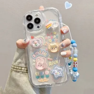 FunCASE iPhoneケース｜クリア・クラウド柄・小熊モチーフ・可愛い・立体的