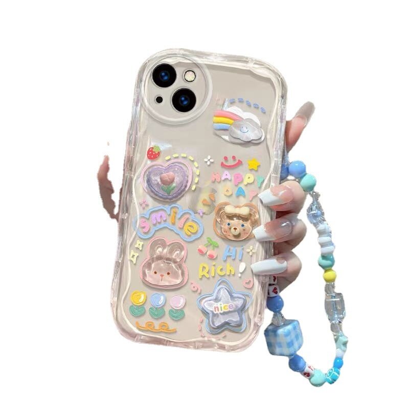iPhoneケース｜クリア・クラウド柄・小熊モチーフ・可愛い・立体的|undefined