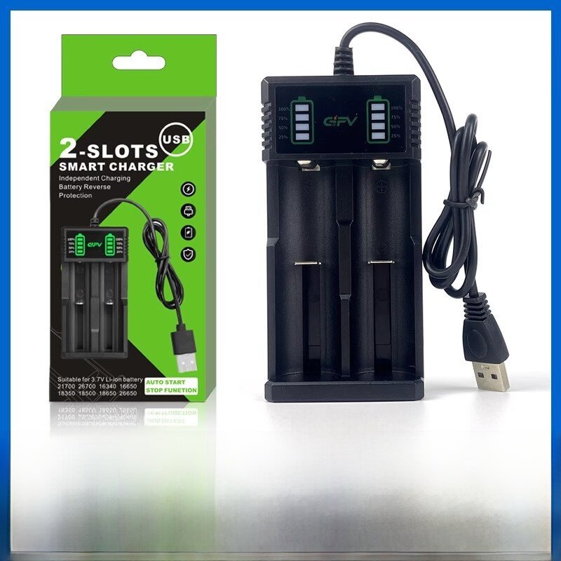 リチウムイオン電池充電器｜18650充電器・4スロット・USB充電・21700/26650対応・独立充電・スマート充電・充電可能|undefined