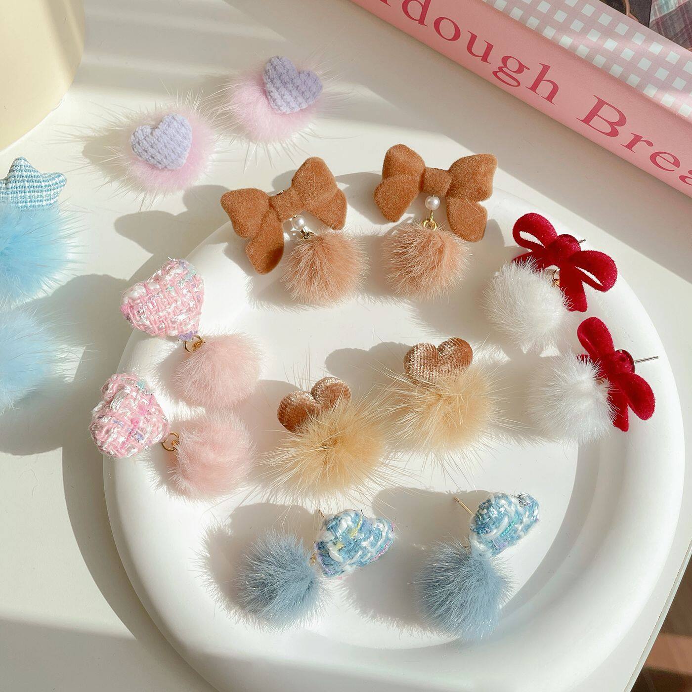 ピアス｜925銀針・秋冬・愛のハート・ふわふわ・可愛らしい・お洒落・優しい|undefined