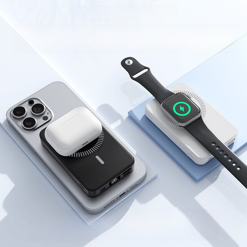 ワイヤレス充電モバイルバッテリー｜PD急速充電・MagSafe対応・スマホ/イヤホン/ウォッチ対応|undefined