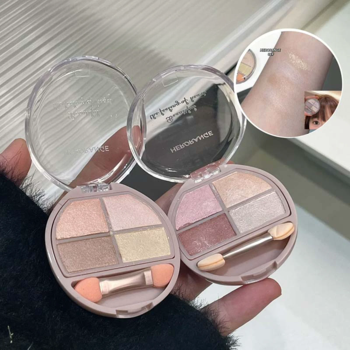 HERORANGE アイシャドウパレット｜パール入り・ピンク系・涙袋メイク