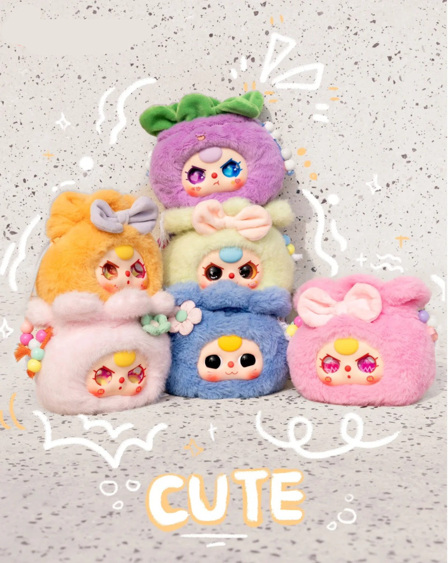 babythree ぬいぐるみ巾着 小物入れ 薄いグリーン 緑 babythree ぬいぐるみ巾着 小物入れ 薄いグリーン 緑