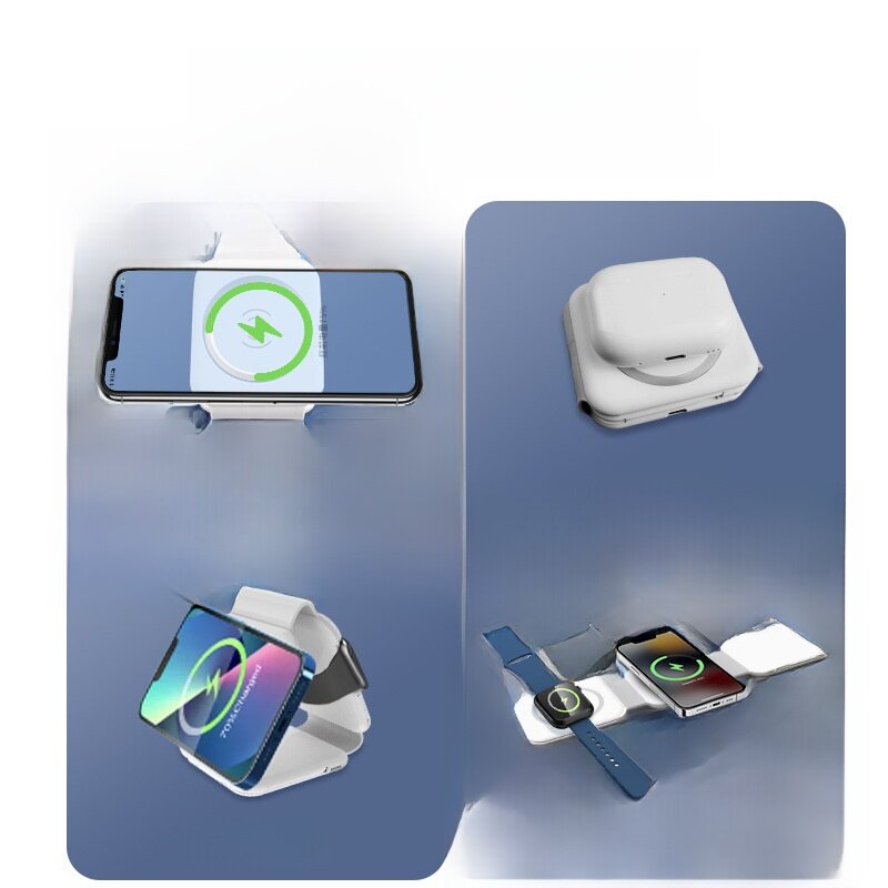 3-in-1ワイヤレス充電器｜多機能・磁気・ポータブル・折りたたみ収納・便利|undefined