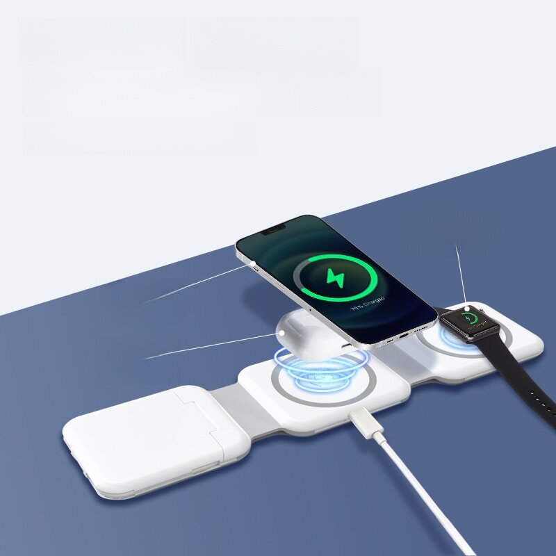 3-in-1ワイヤレス充電器｜多機能・磁気・ポータブル・折りたたみ収納・便利|undefined