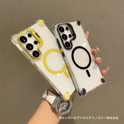 FunCASE Samsung用スマホケース｜S25Ultra・超透明・磁気吸着式・落下防止保護カバー・オシャレ
