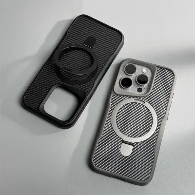 iPhoneスマホケース｜アイフォーン・カーボンファイバーパターン・携帯電話ケース・落下防止カバー・磁気スタンド