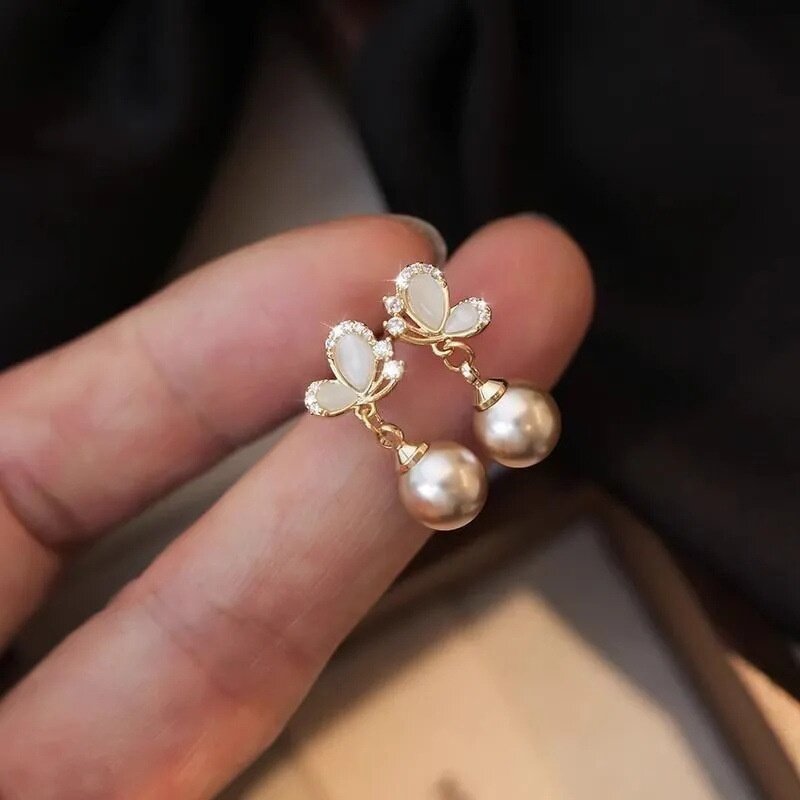 ピアス｜トレンディ・女性用・高級・パール・フェアリー・ファッショナブル・蝶・イヤージュエリー|undefined