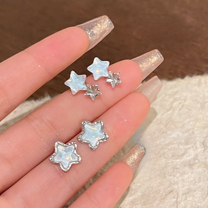 ピアス｜シルバー・レディース・グラデーションブルー・星型・個性的・高級感|undefined